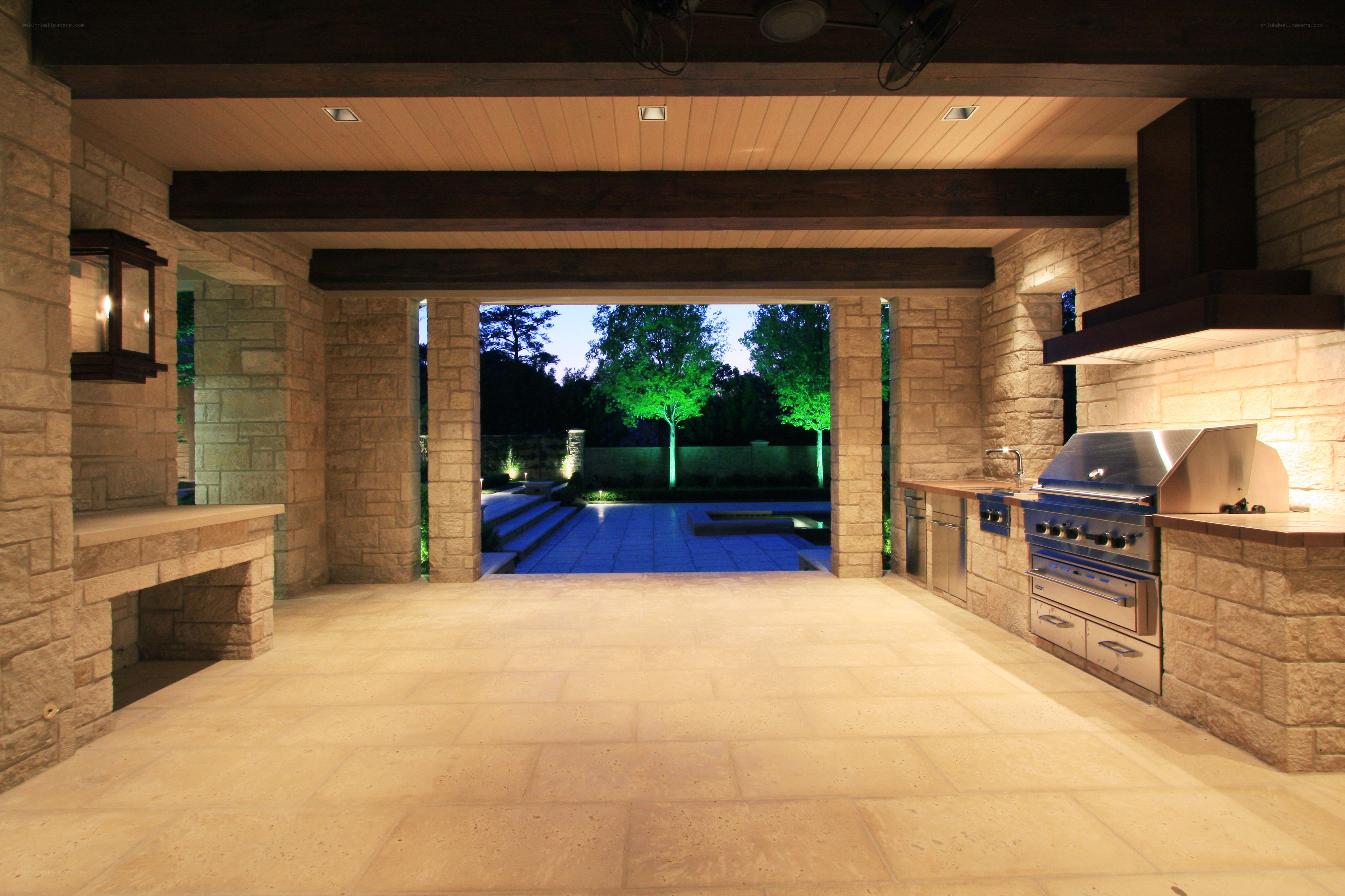 outdoor kitchen with grill