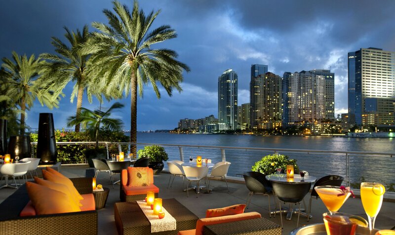 Outdoor Lounge by Water — Blue