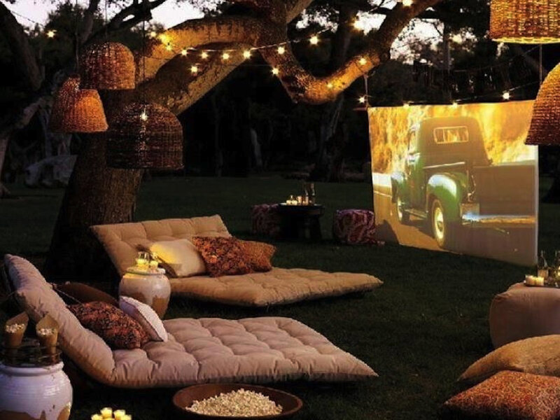 Outdoor Movie Night Setup