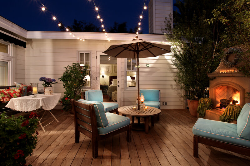 Outdoor Patio at Night — Brown