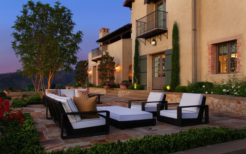 Outdoor Patio Furniture — Beige, Serene, Sunset, Photograph