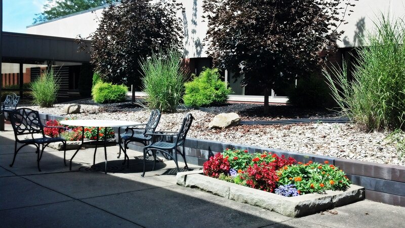 Outdoor Patio Seating — Green, Calm