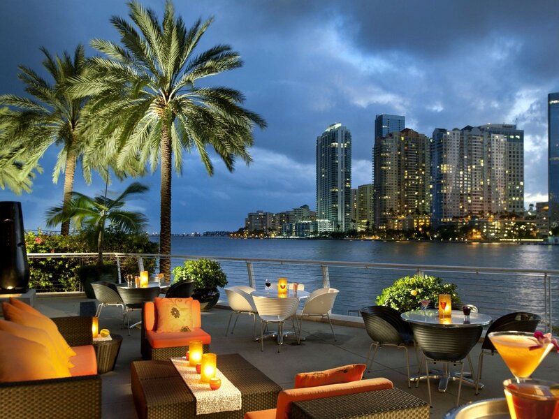 Outdoor Patio with City View — Blue