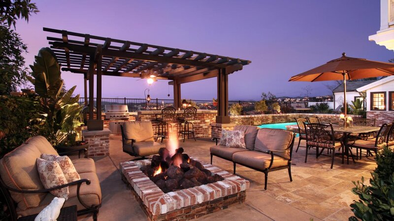 Outdoor Patio with Fire Pit — Purple