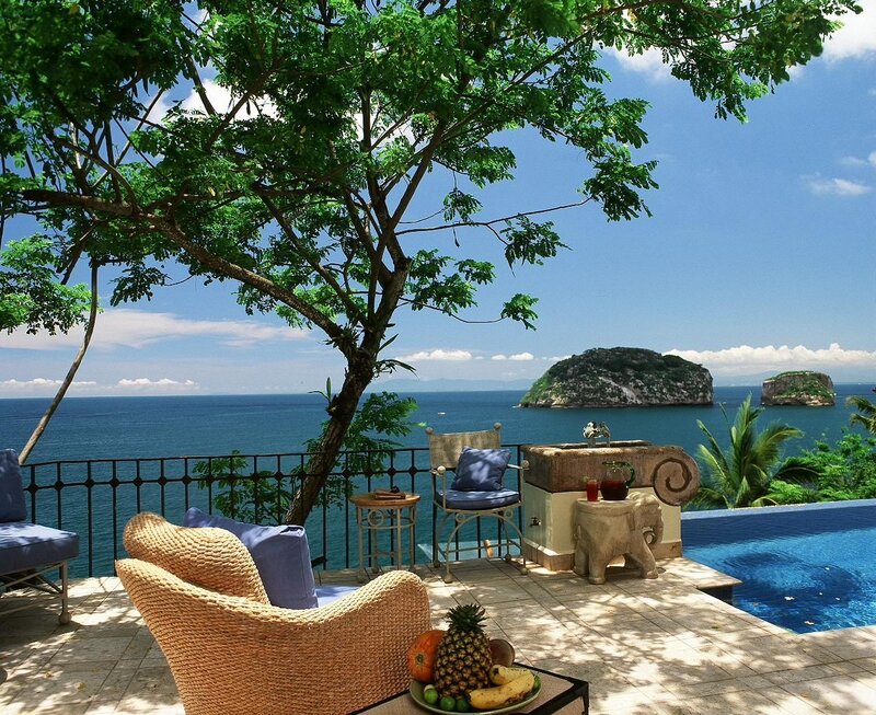 Outdoor Patio with Ocean View — Blue, Serene