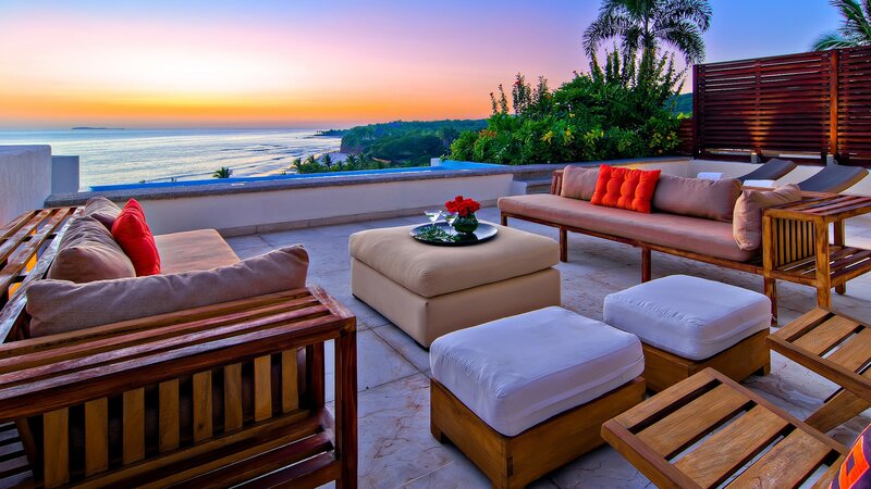 Outdoor Patio with Ocean View — Orange, Serene