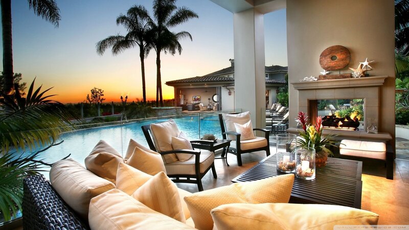 Outdoor Patio with Pool — Beige, Serene