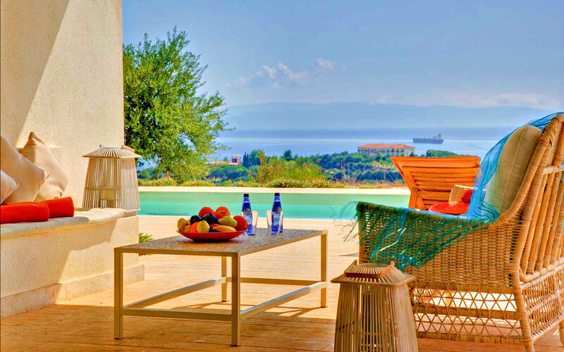 Outdoor Patio with Pool — Beige