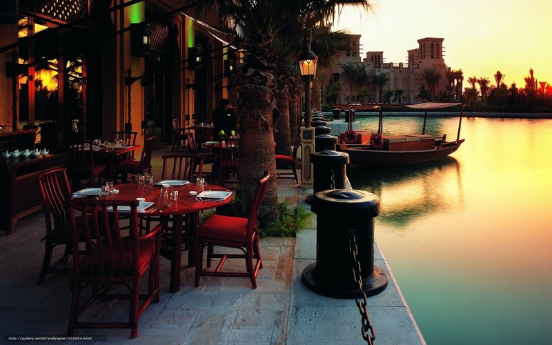 Outdoor Restaurant by Canal — Gold