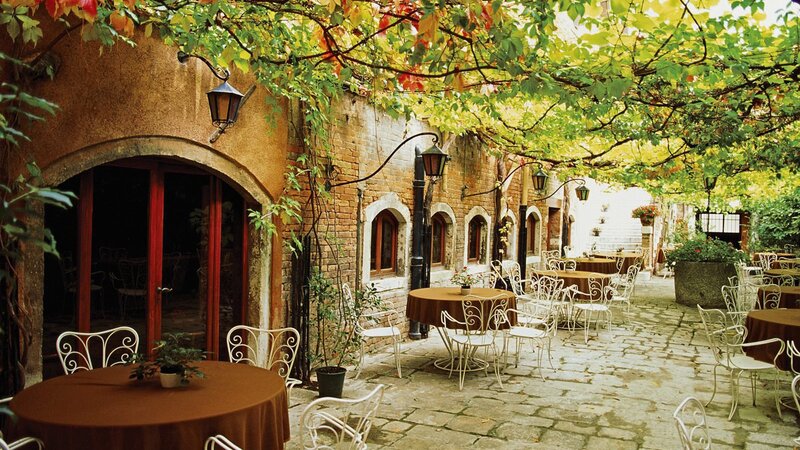 Outdoor Restaurant Patio — Brown