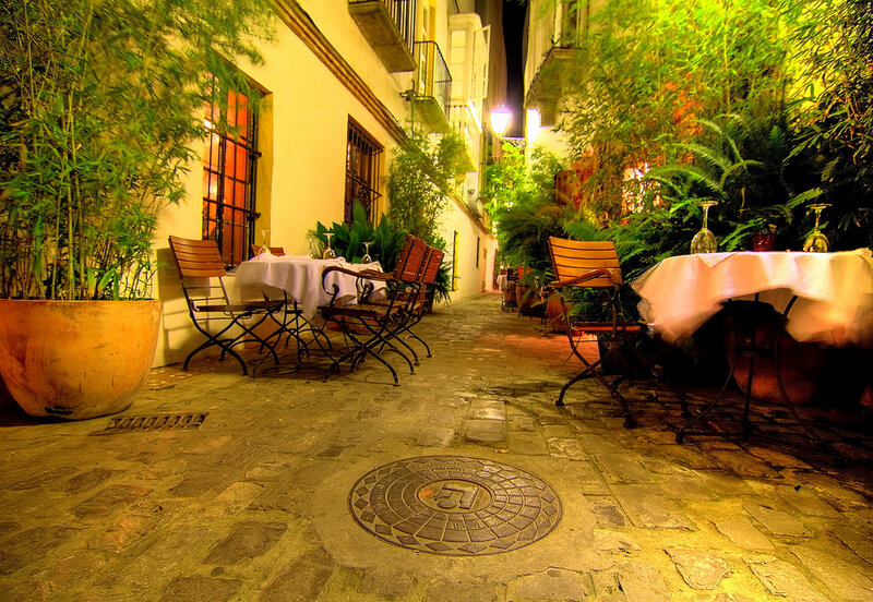 Outdoor Restaurant Seating — Yellow