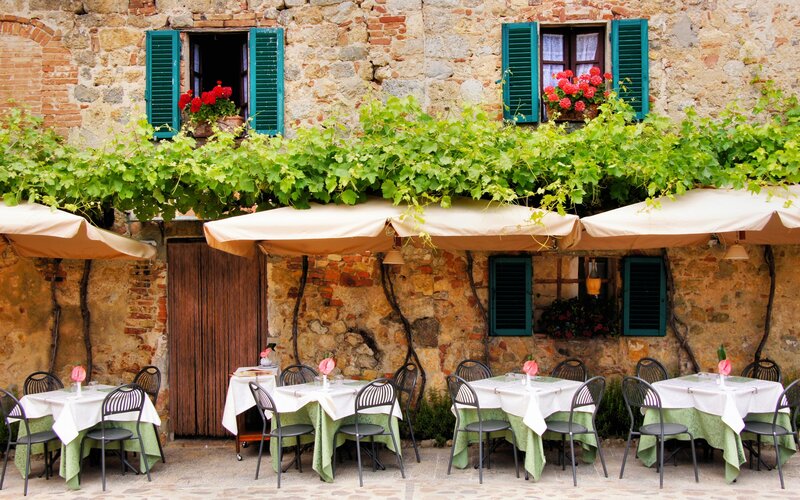 Outdoor Restaurant Tables — Beige