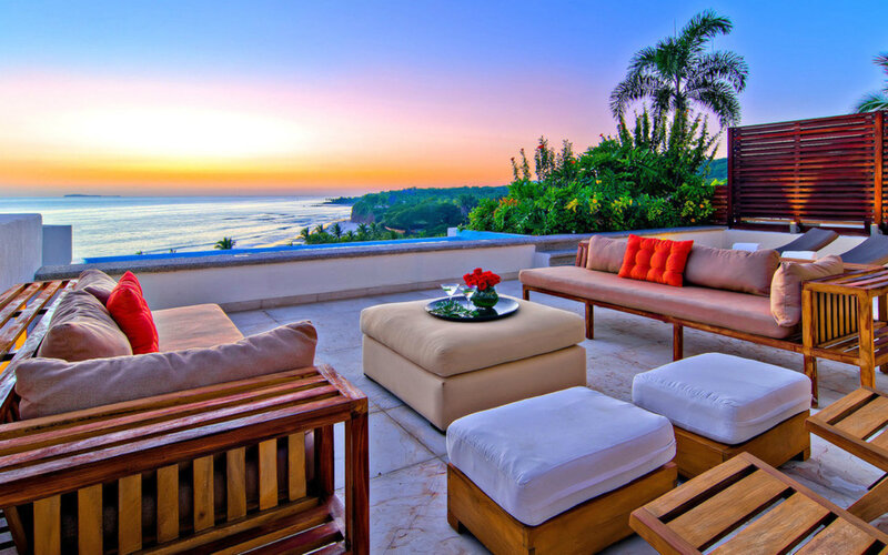 Outdoor Seating Area — Blue, Serene, Sunset