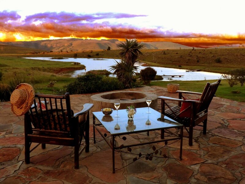 Outdoor Seating Area — Orange, Dramatic, Sunset