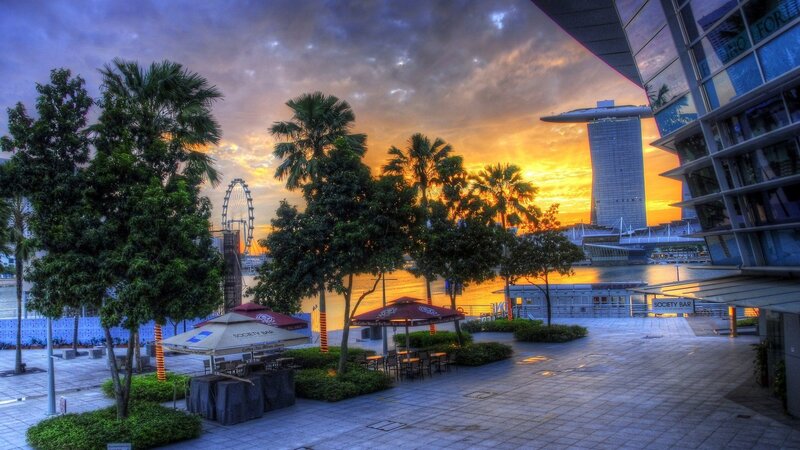 Outdoor Seating Area — Orange, Dramatic