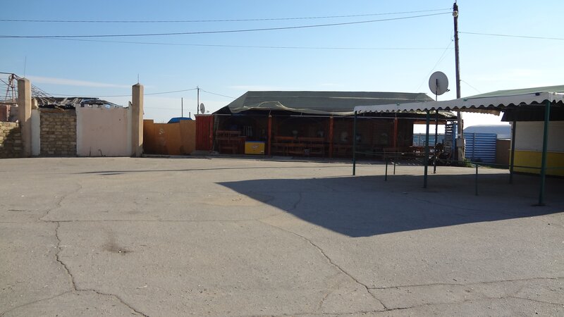 Outdoor seating area with tables