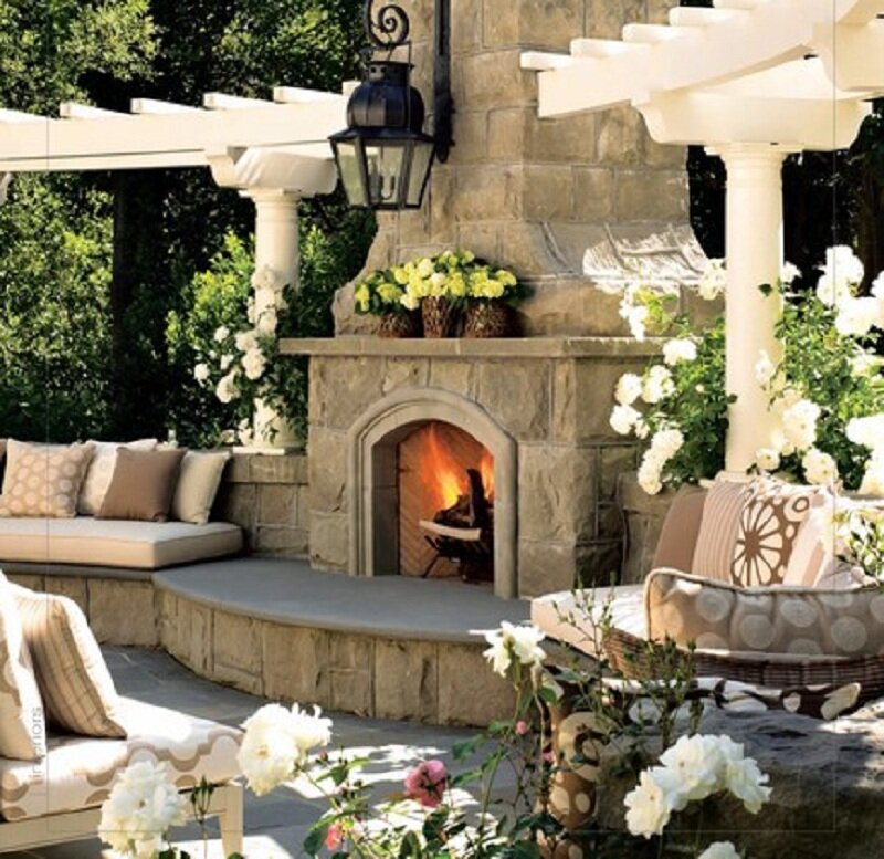 Outdoor Stone Fireplace