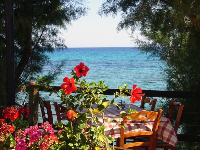 Outdoor Table by Sea — Red