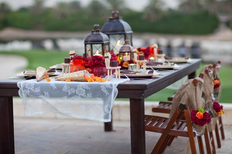 Outdoor Table Setting — Brown