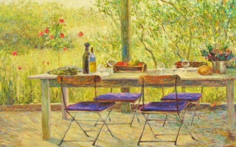 Outdoor Table Setting — Green, Serene