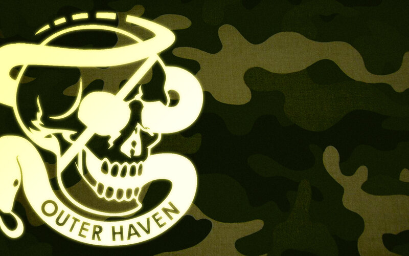 Outer Haven logo on camouflage