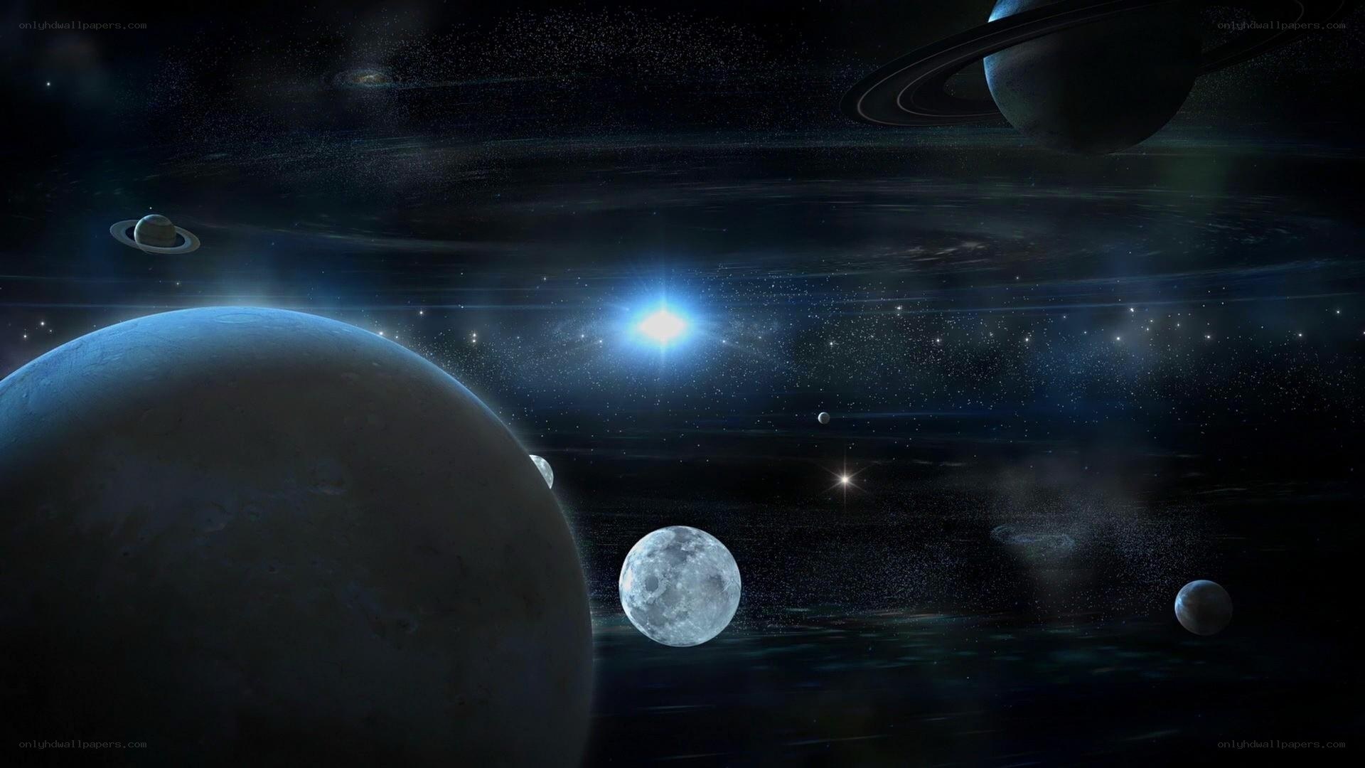 Outer space planets scene
