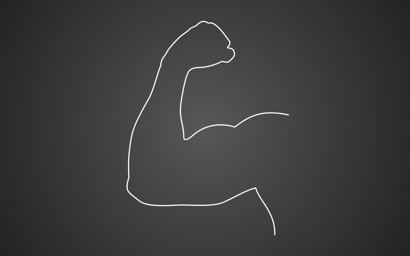 outline of a flexing arm