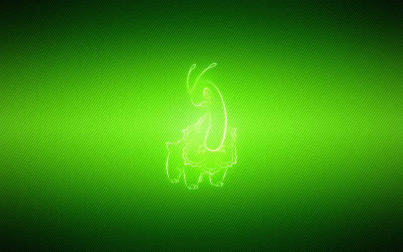 Outline of a Pokémon — Green, Serene