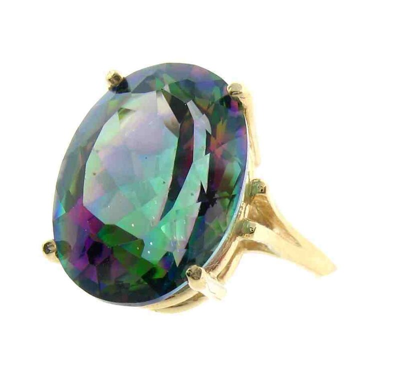 Oval gemstone ring