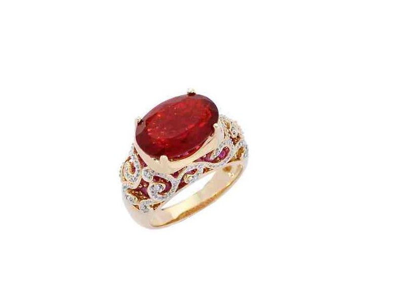 Oval Red Gemstone Ring