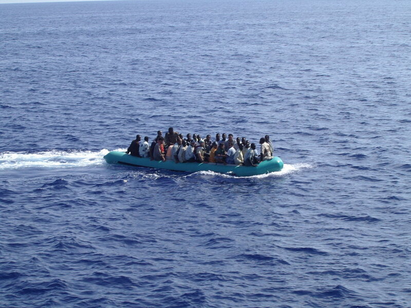 Overcrowded Inflatable Boat
