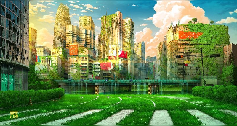 Overgrown City Ruins — Green, Serene