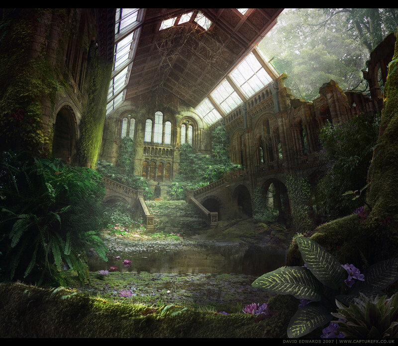 Overgrown Greenhouse Ruins — Green