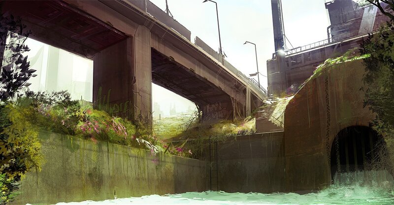 overgrown urban underpass
