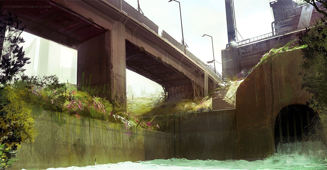 overgrown urban underpass
