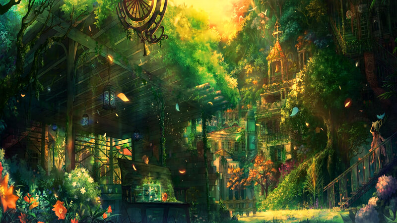 Overgrown Village in Forest — Green