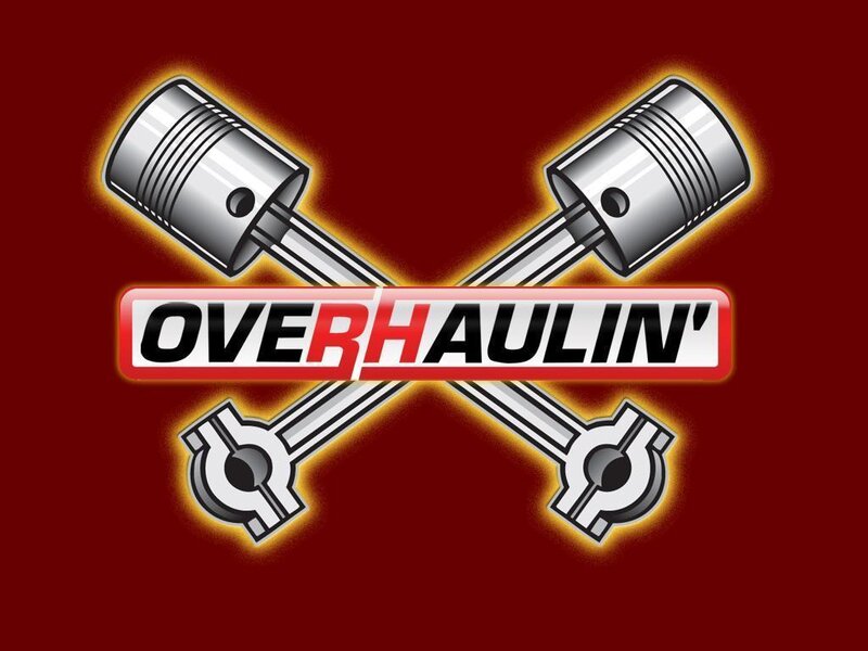 Overhaulin' logo with crossed pistons