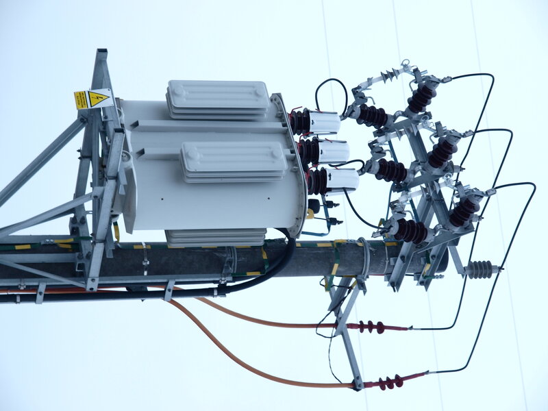 Overhead Power Transformer — White