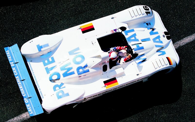 Overhead view of a race car