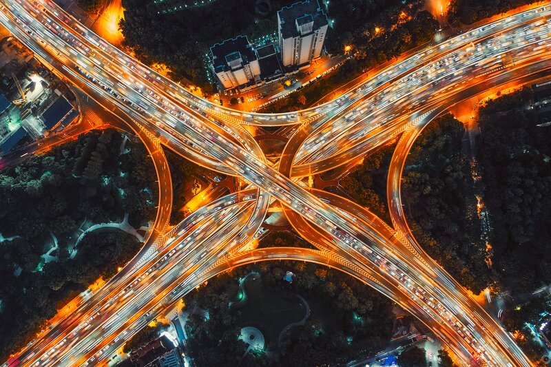 Overhead View of Highway Interchange