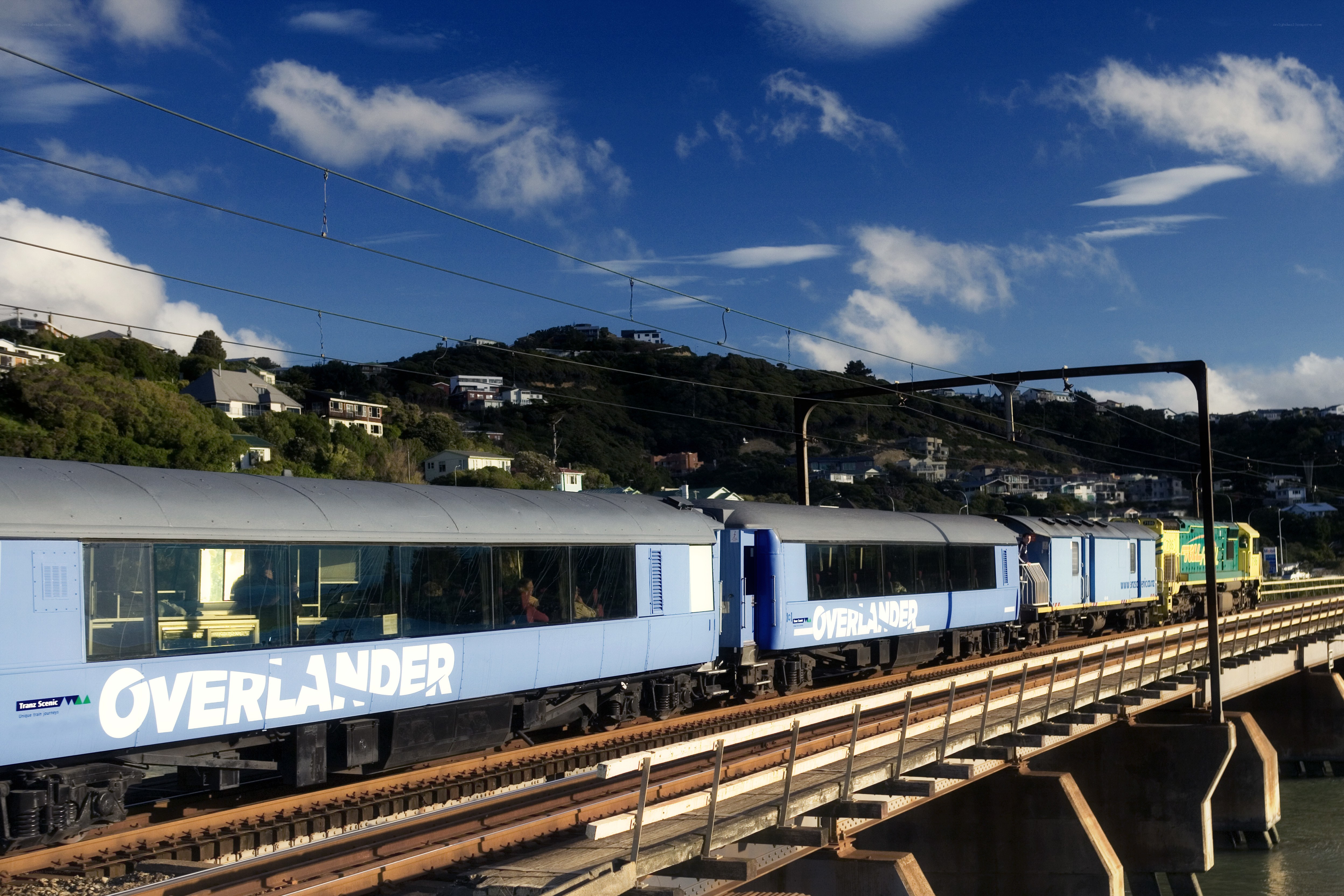 Overlander train on a bridge