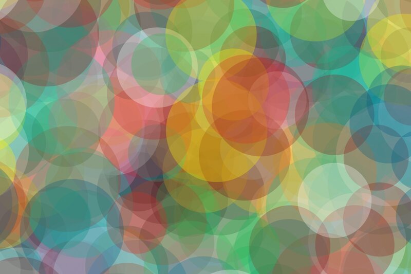 Overlapping Colorful Circles — Green, Vibrant, Abstract