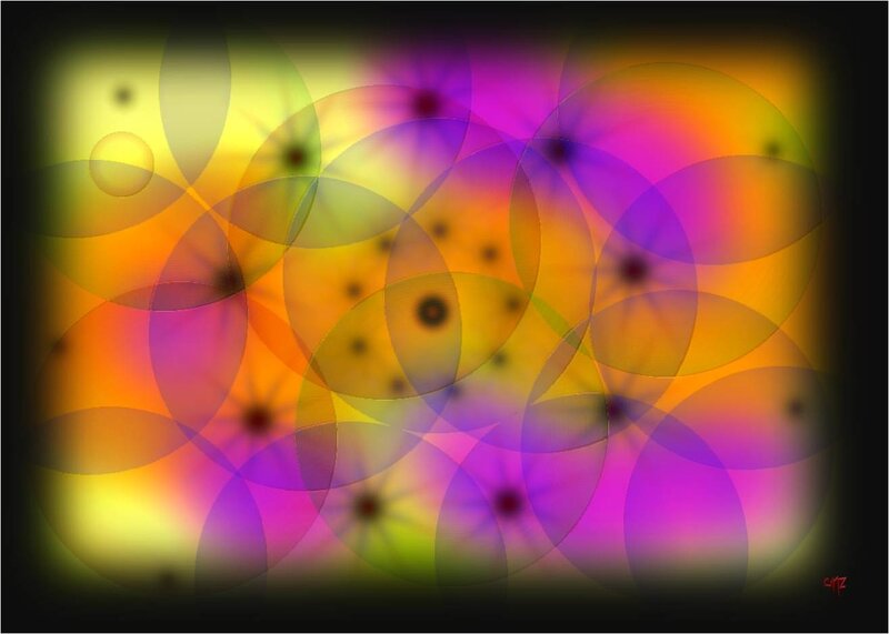 Overlapping Colorful Circles — Purple