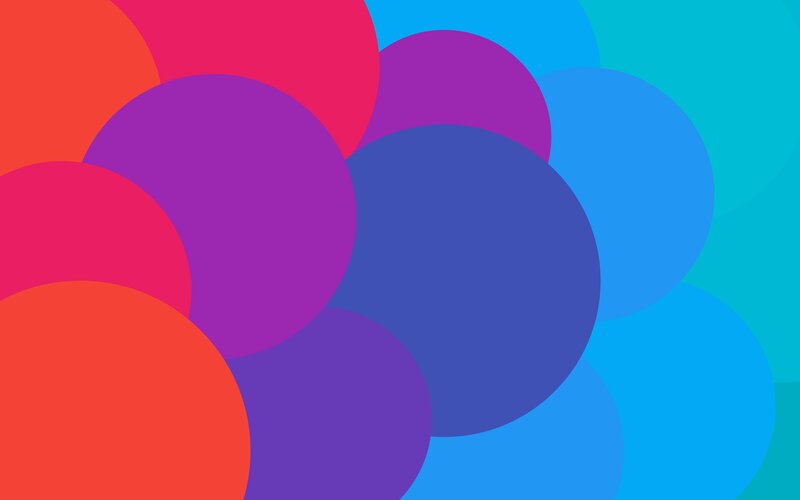 Overlapping Colorful Circles — Purple, Vibrant