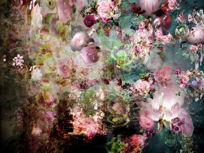 Overlapping Floral Collage