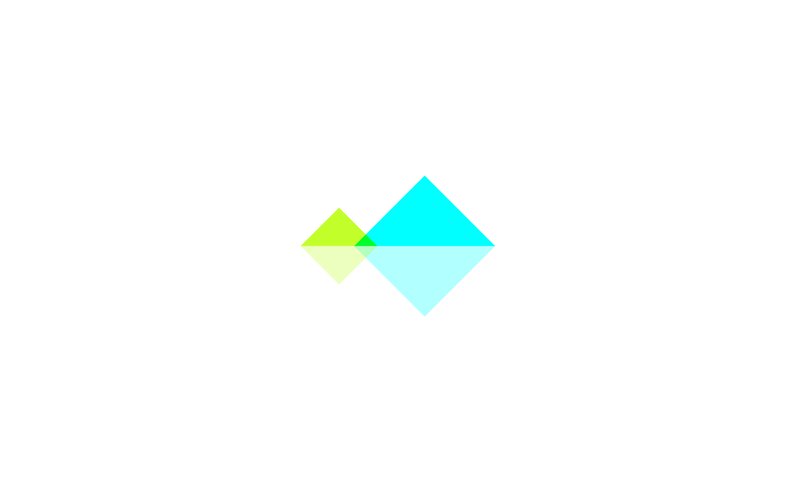 Overlapping Geometric Shapes — Cyan