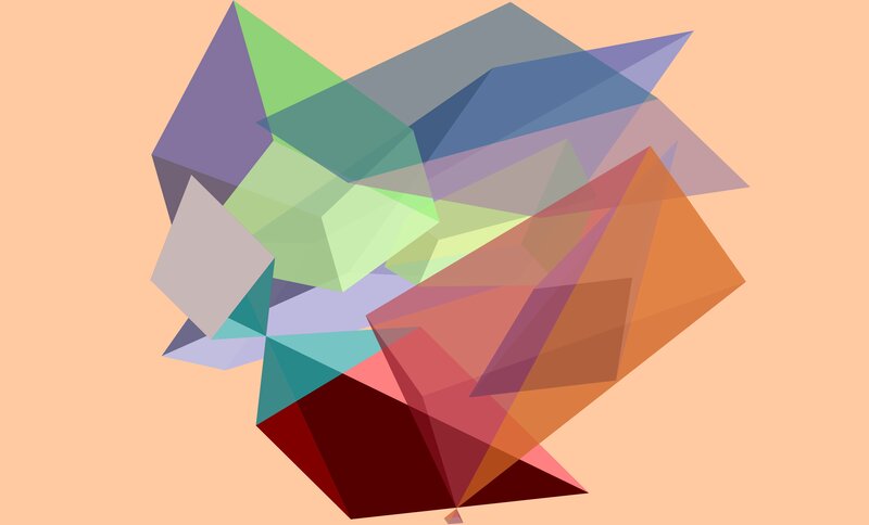 Overlapping Geometric Shapes — Orange