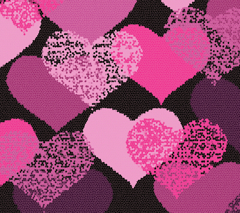 Overlapping Hearts Pattern