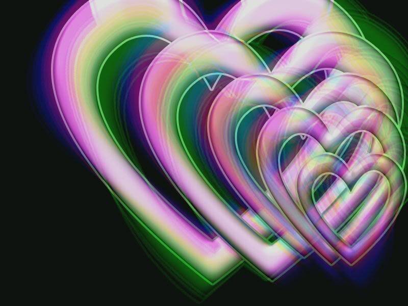 Overlapping Neon Hearts