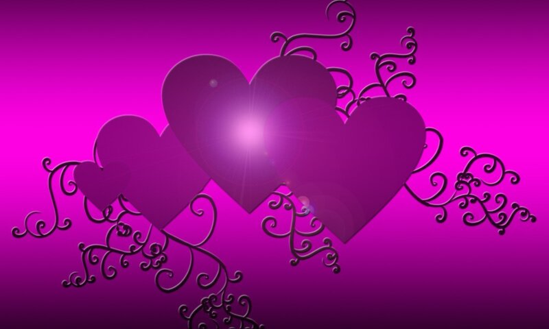 Overlapping Purple Hearts
